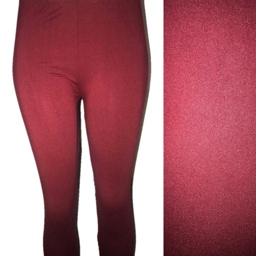 Super Soft Leggings Solid Burgundy Design